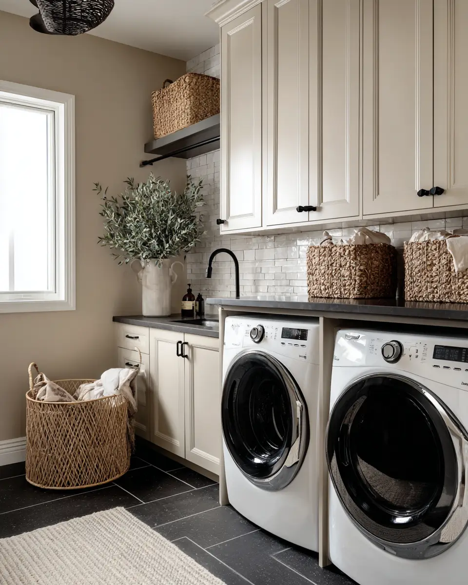 Taupe Modern Laundry Room Decor Ideas