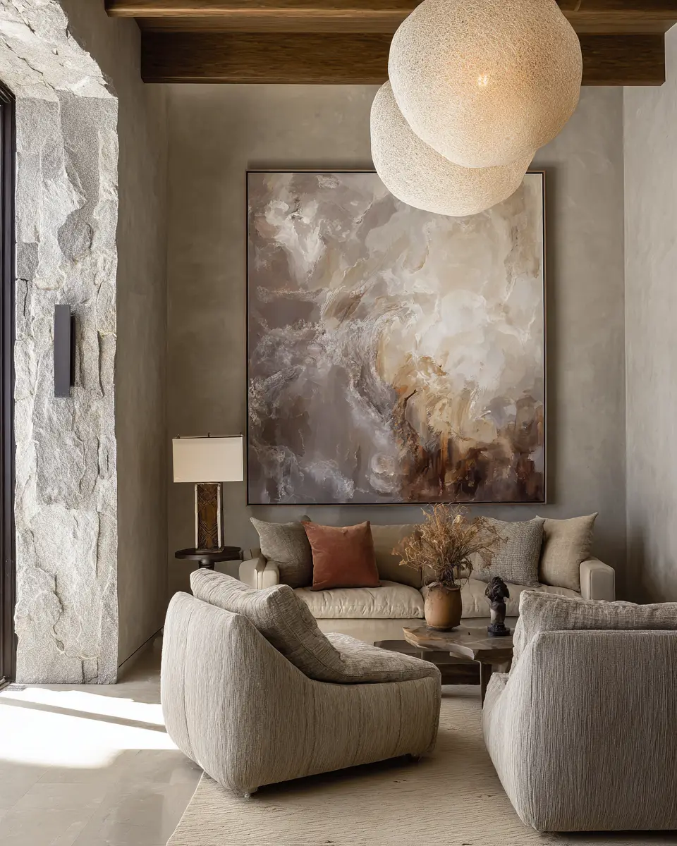 Taupe Organic Modern Garage Decor Ideas