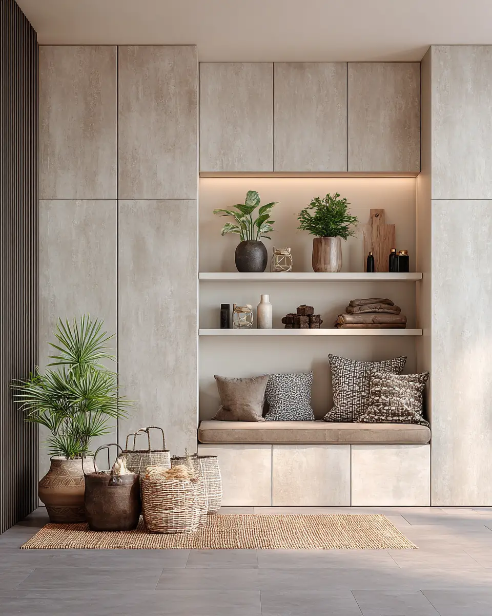 Taupe Organic Modern Garage Decor Ideas