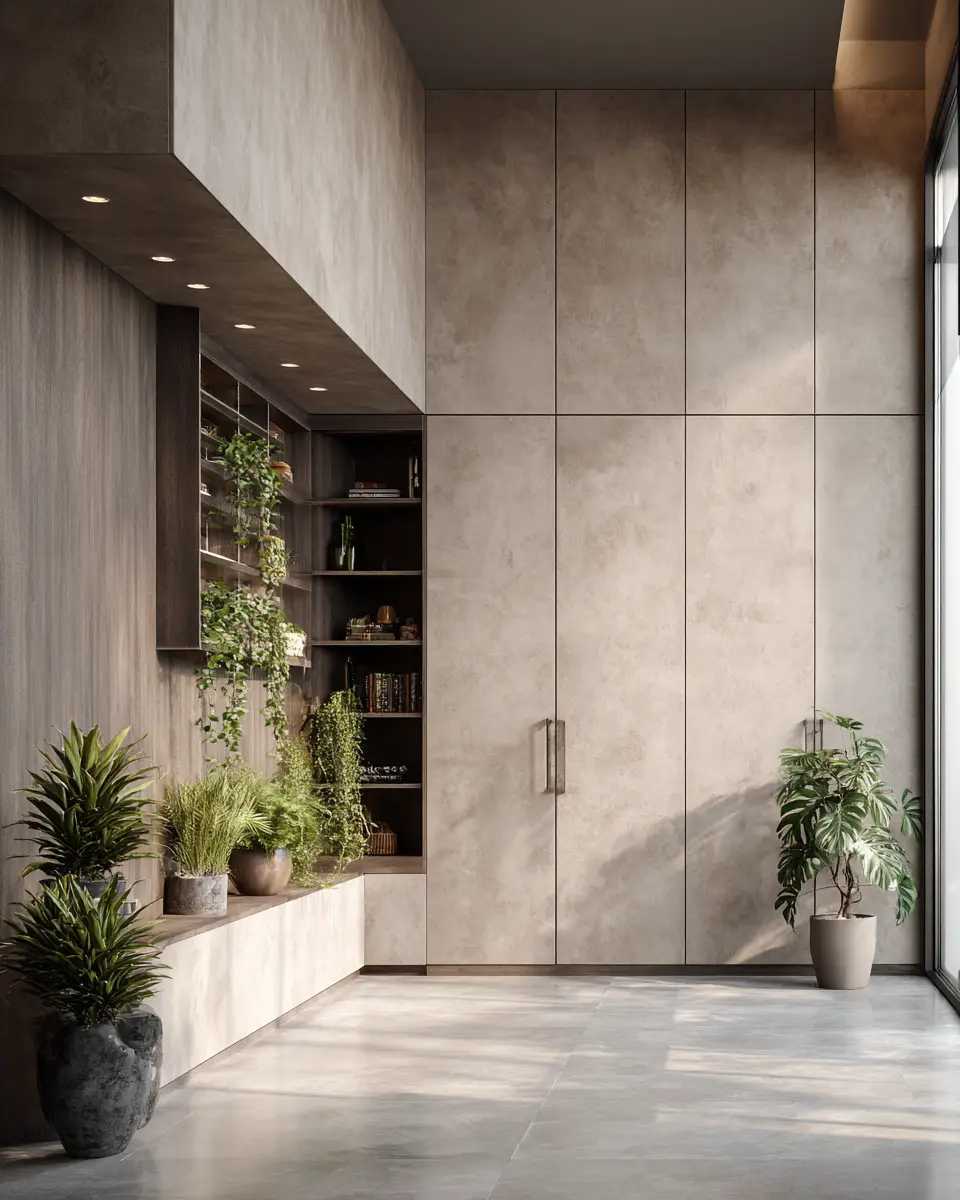 Taupe Organic Modern Garage Decor Ideas