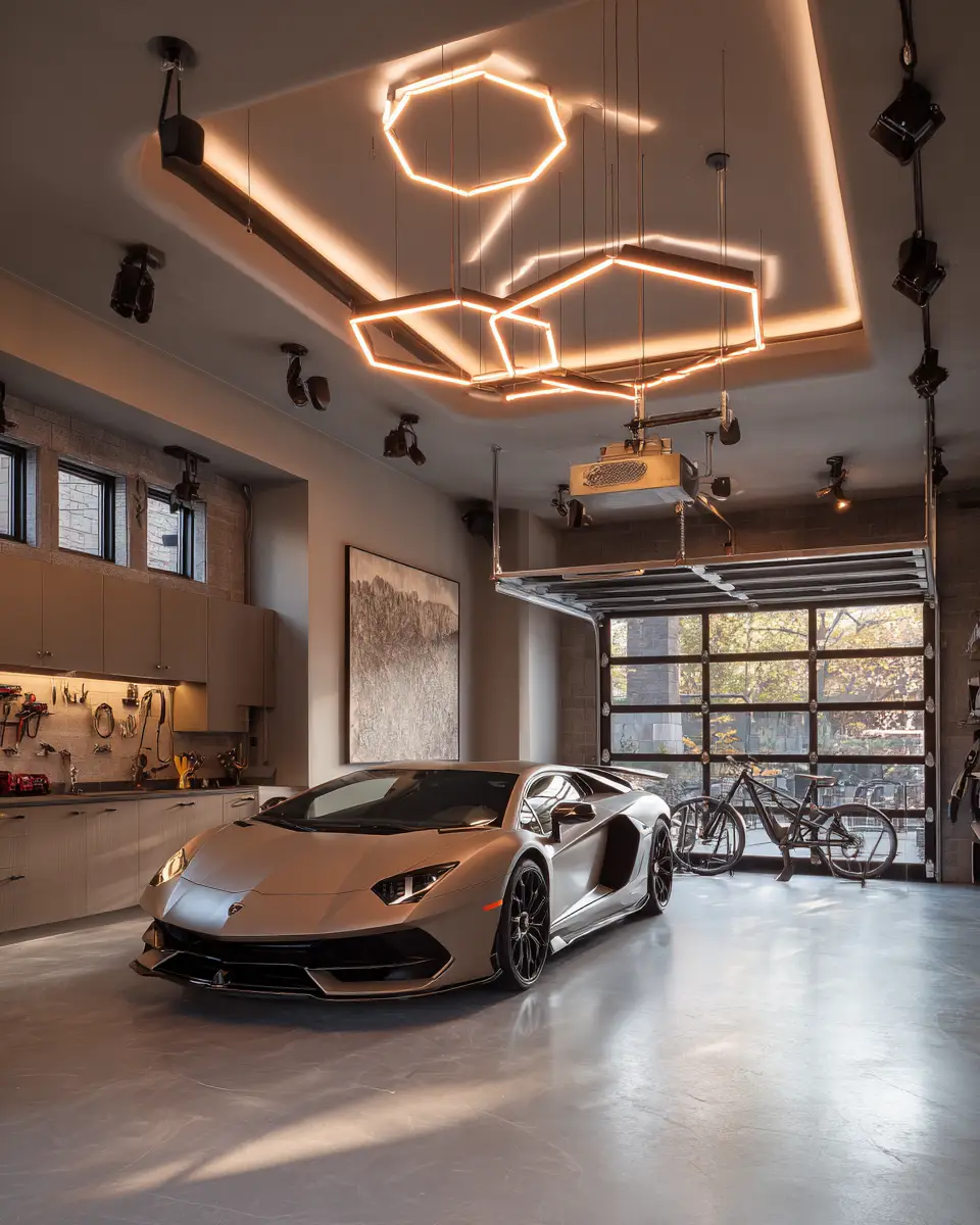 Taupe Organic Modern Garage Decor Ideas