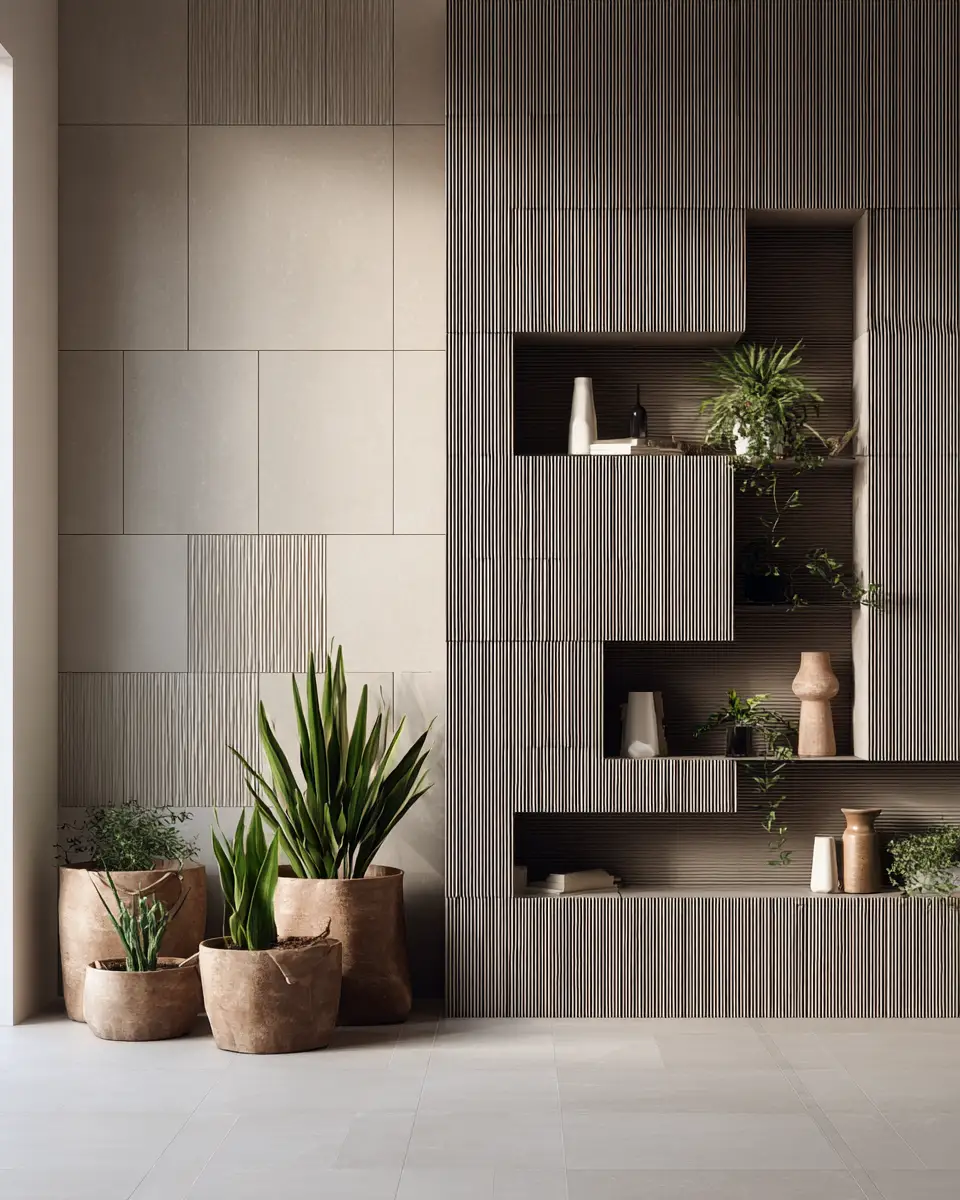 Taupe Organic Modern Garage Decor Ideas