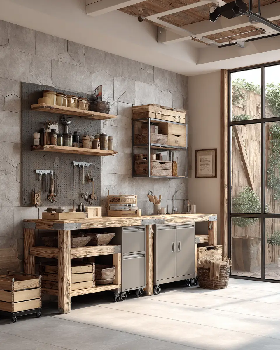 Taupe Organic Modern Garage Decor Ideas