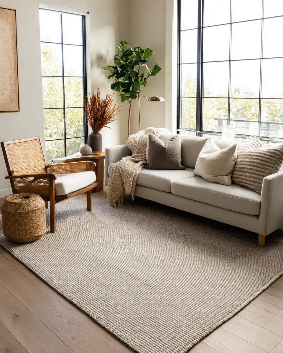 Taupe Organic Modern Living Room Decor Ideas