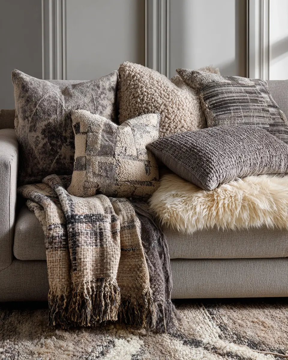 Taupe Organic Modern Living Room Decor Ideas