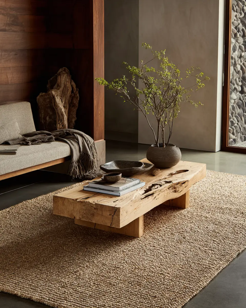 Taupe Organic Modern Living Room Decor Ideas