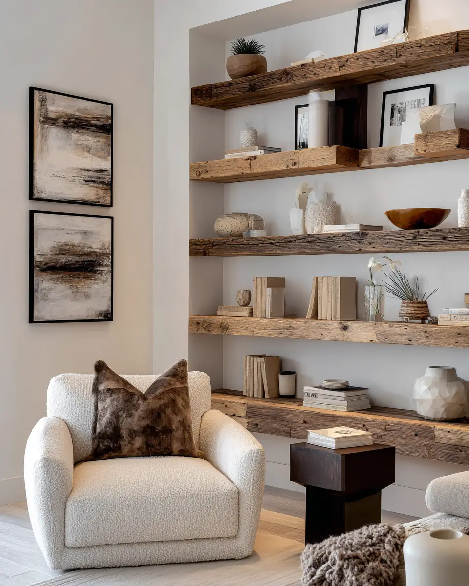 Taupe Organic Modern Living Room Decor Ideas