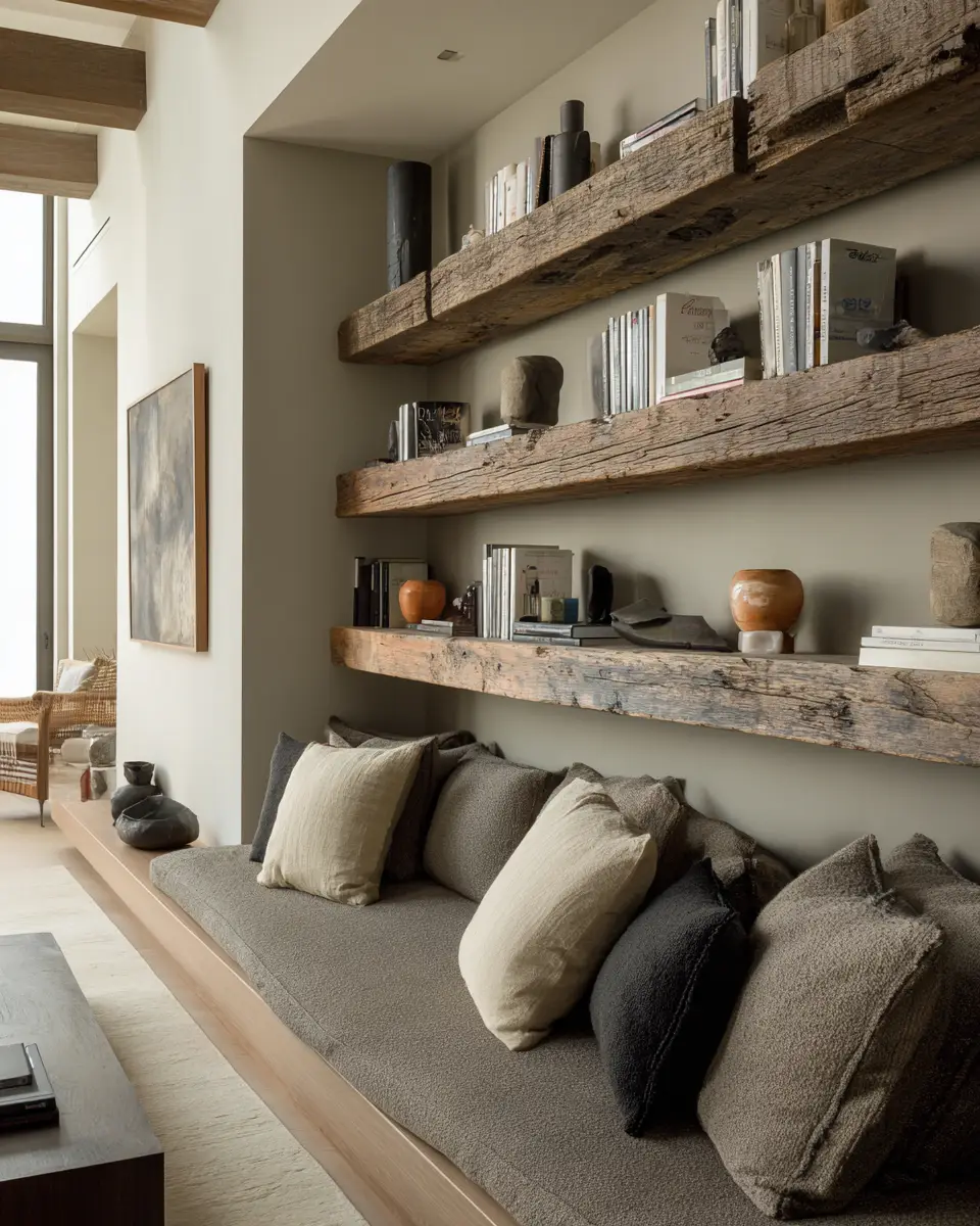 Taupe Organic Modern Living Room Decor Ideas