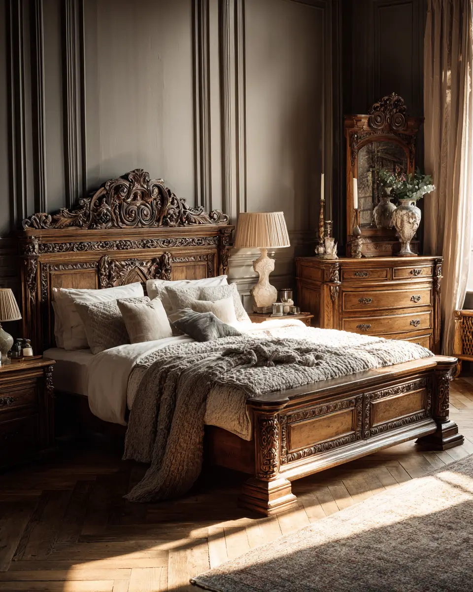 Taupe Traditional Bedroom Decor Ideas - Featured