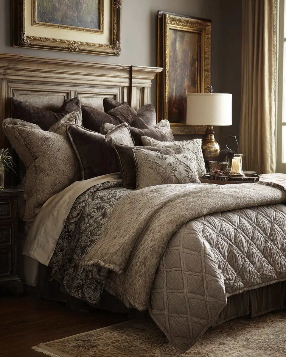 Taupe Traditional Bedroom Decor Ideas