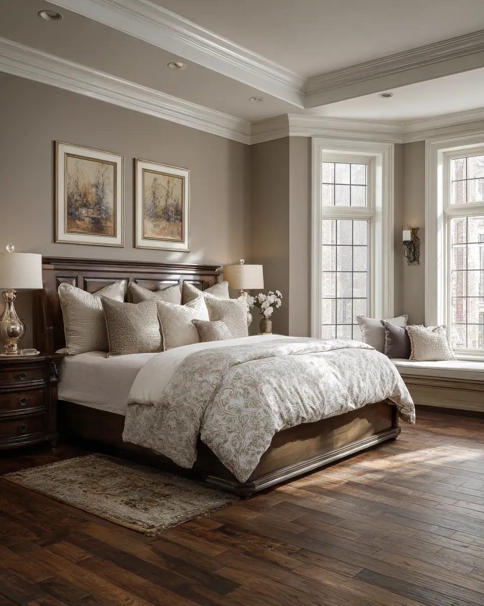 Taupe Traditional Bedroom Decor Ideas