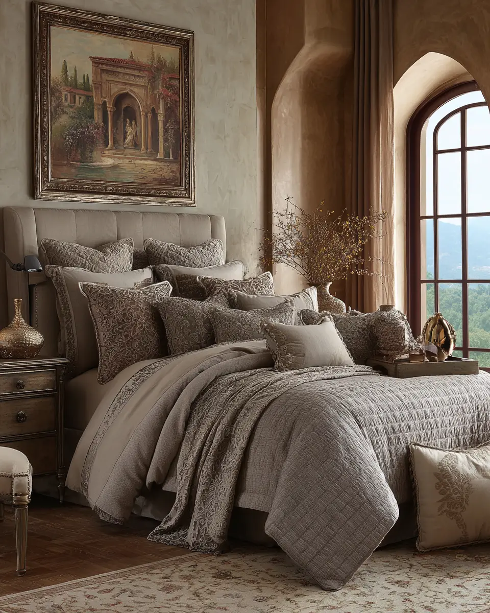 Taupe Traditional Bedroom Decor Ideas