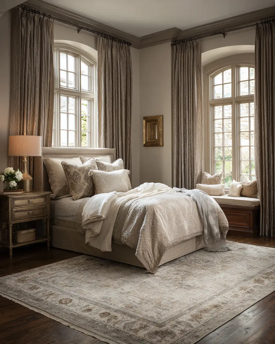 Taupe Traditional Bedroom Decor Ideas