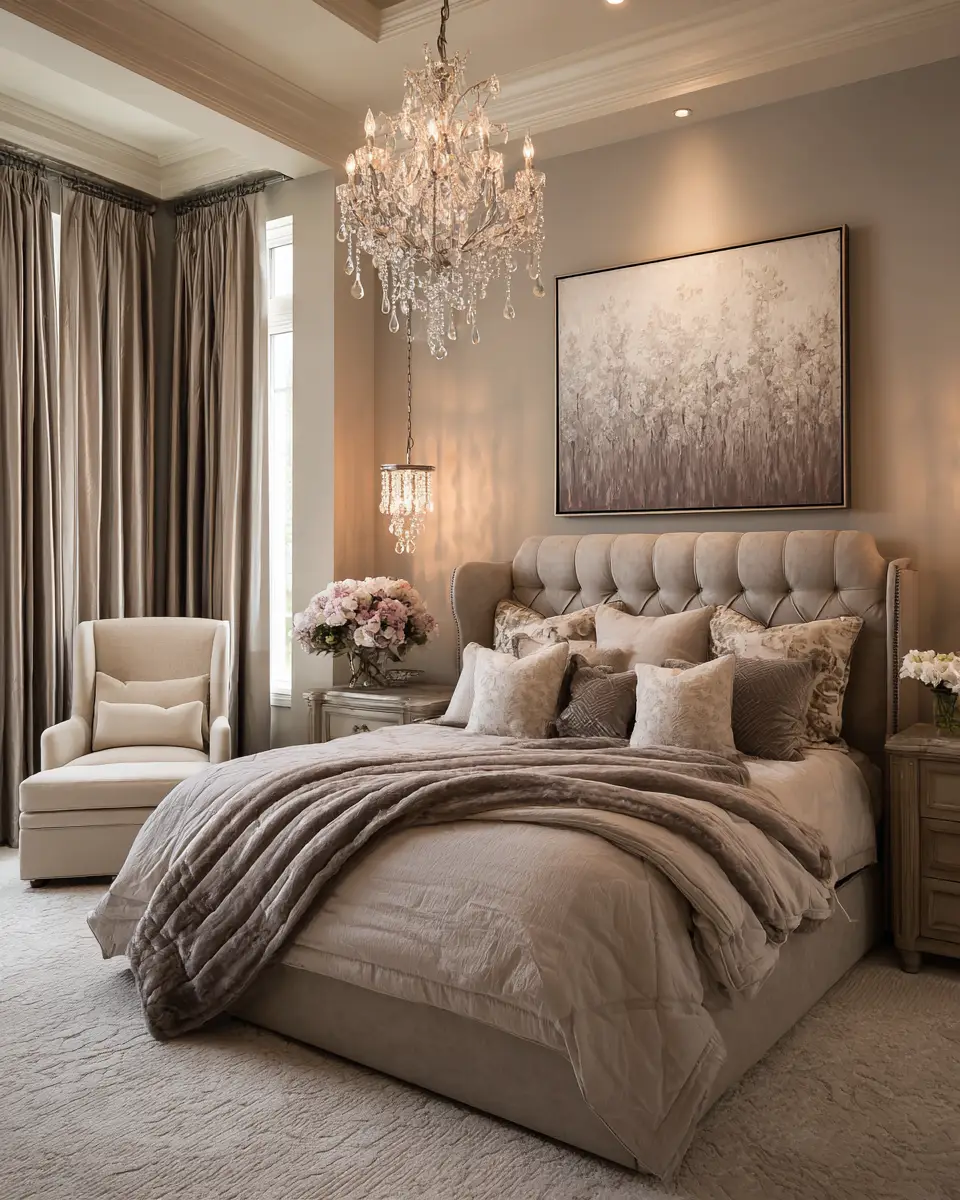 Taupe Traditional Bedroom Decor Ideas