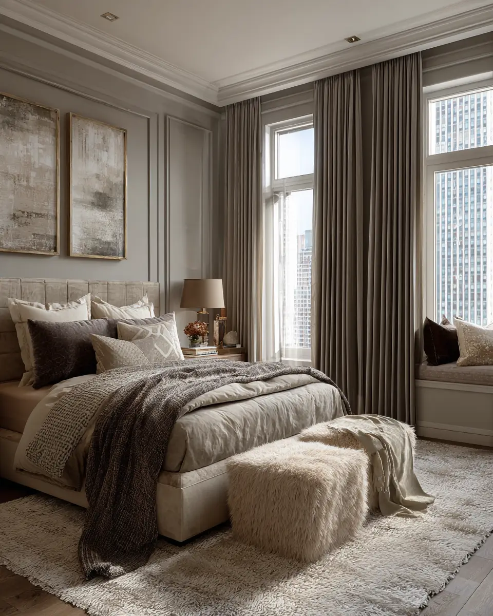 Taupe Traditional Bedroom Decor Ideas