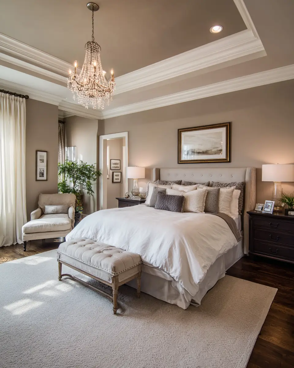 Taupe Traditional Bedroom Decor Ideas