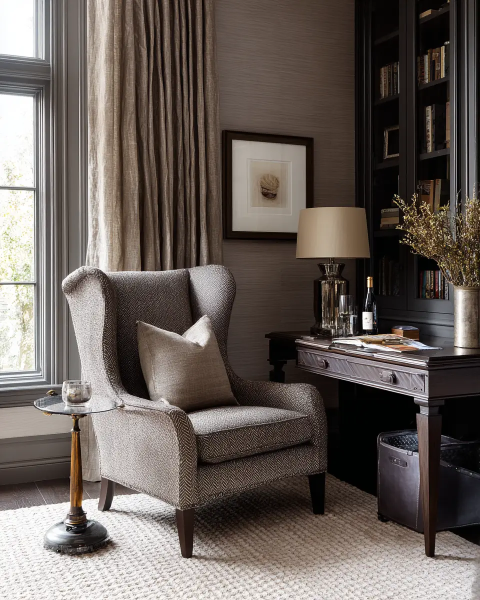 Taupe Traditional Home Office Decor Ideas