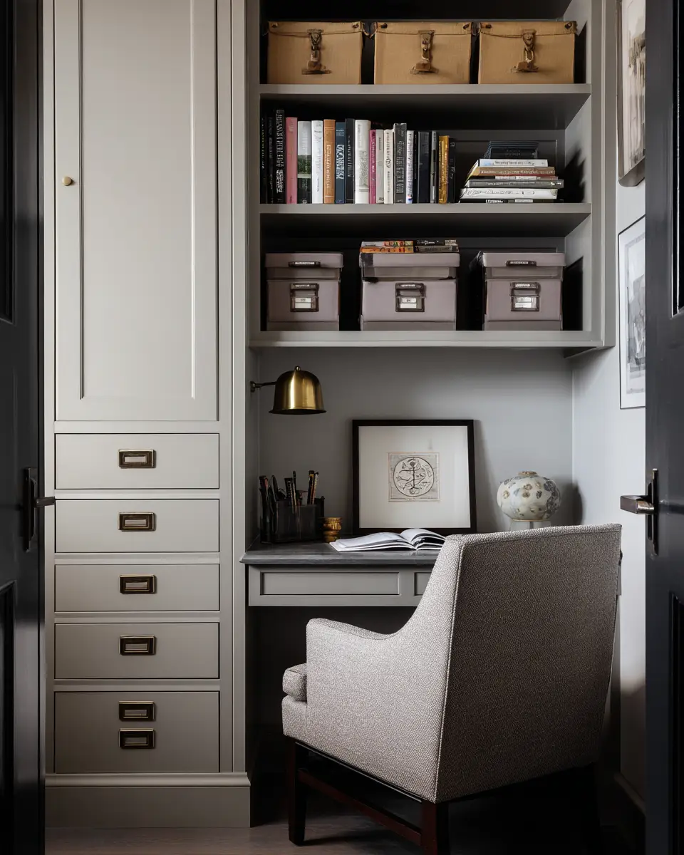 Taupe Traditional Home Office Decor Ideas