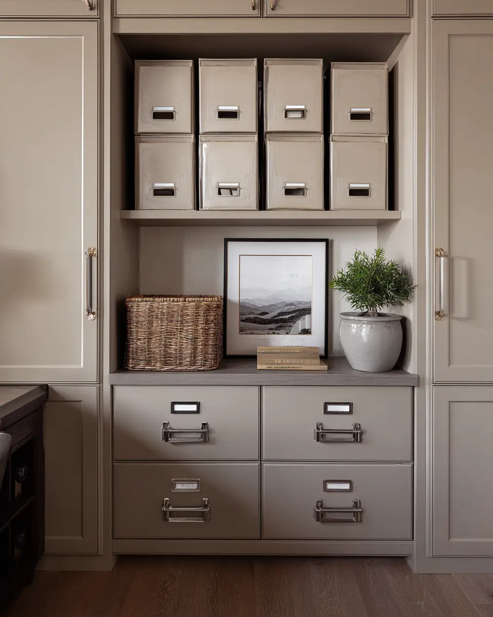 Taupe Traditional Home Office Decor Ideas