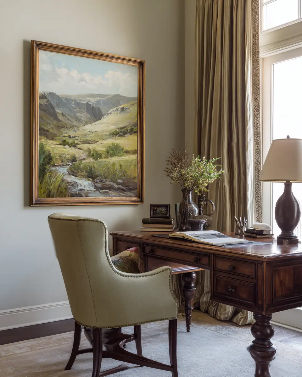 Taupe Traditional Home Office Decor Ideas