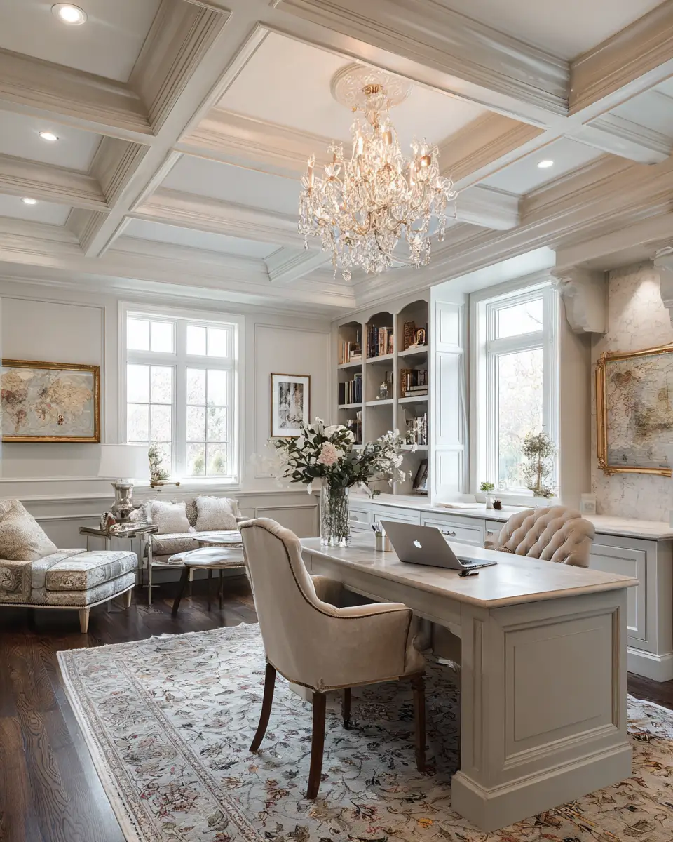 Taupe Traditional Home Office Decor Ideas