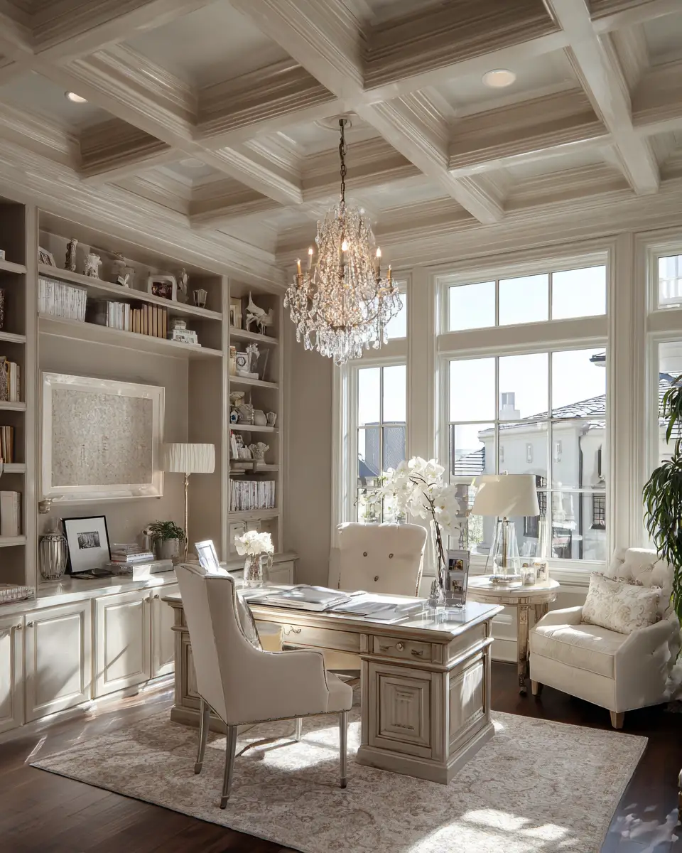 Taupe Traditional Home Office Decor Ideas
