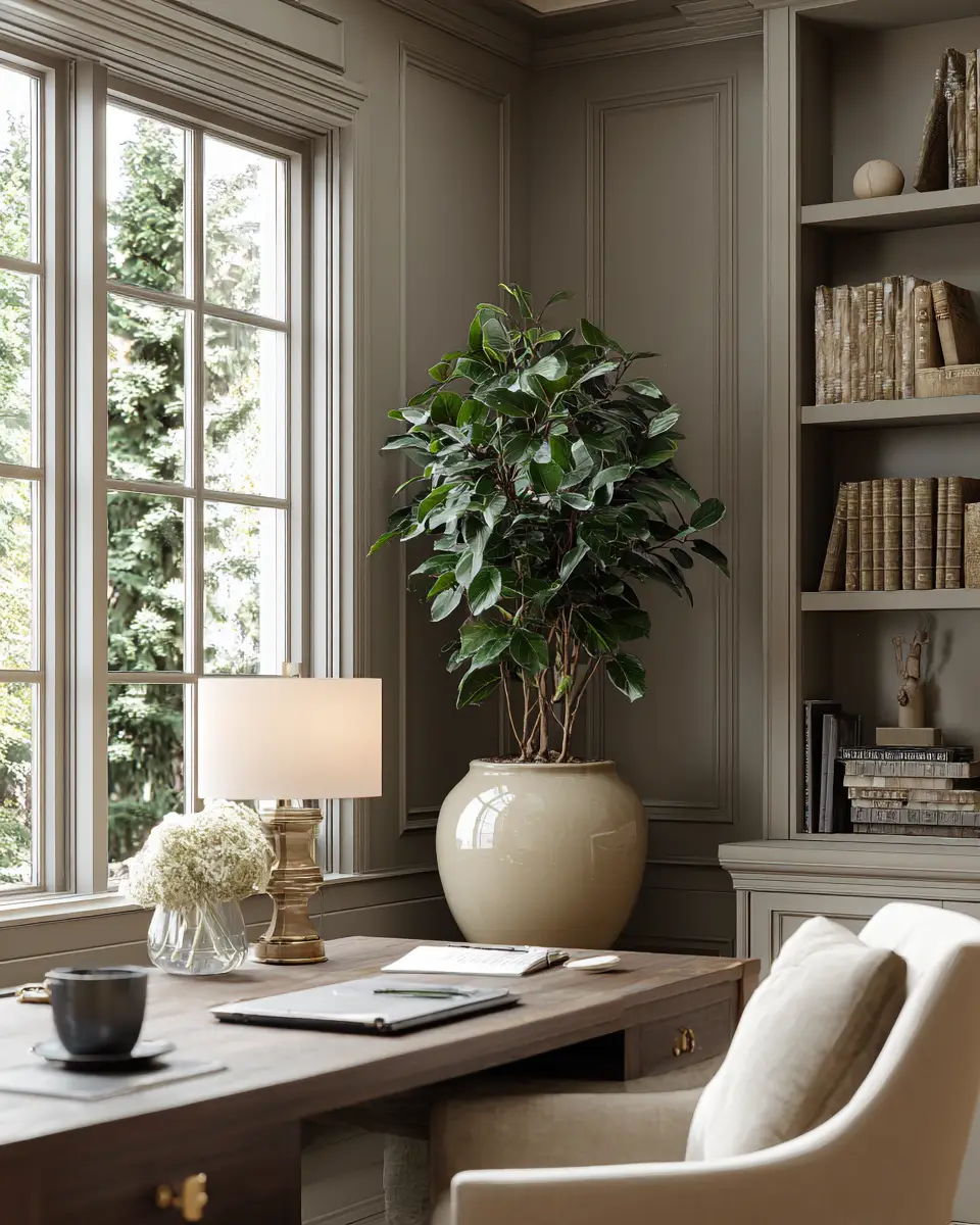 Taupe Traditional Home Office Decor Ideas