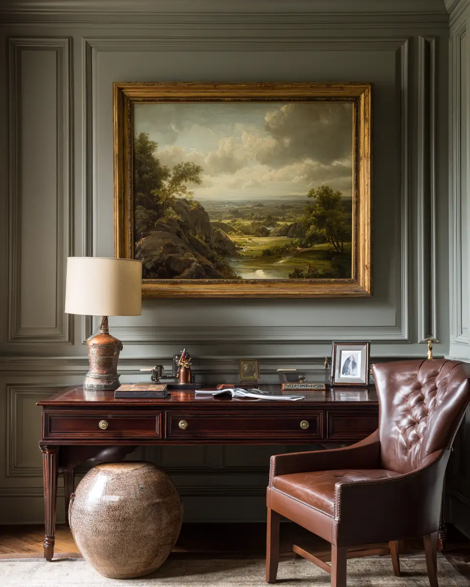 Taupe Traditional Home Office Decor Ideas