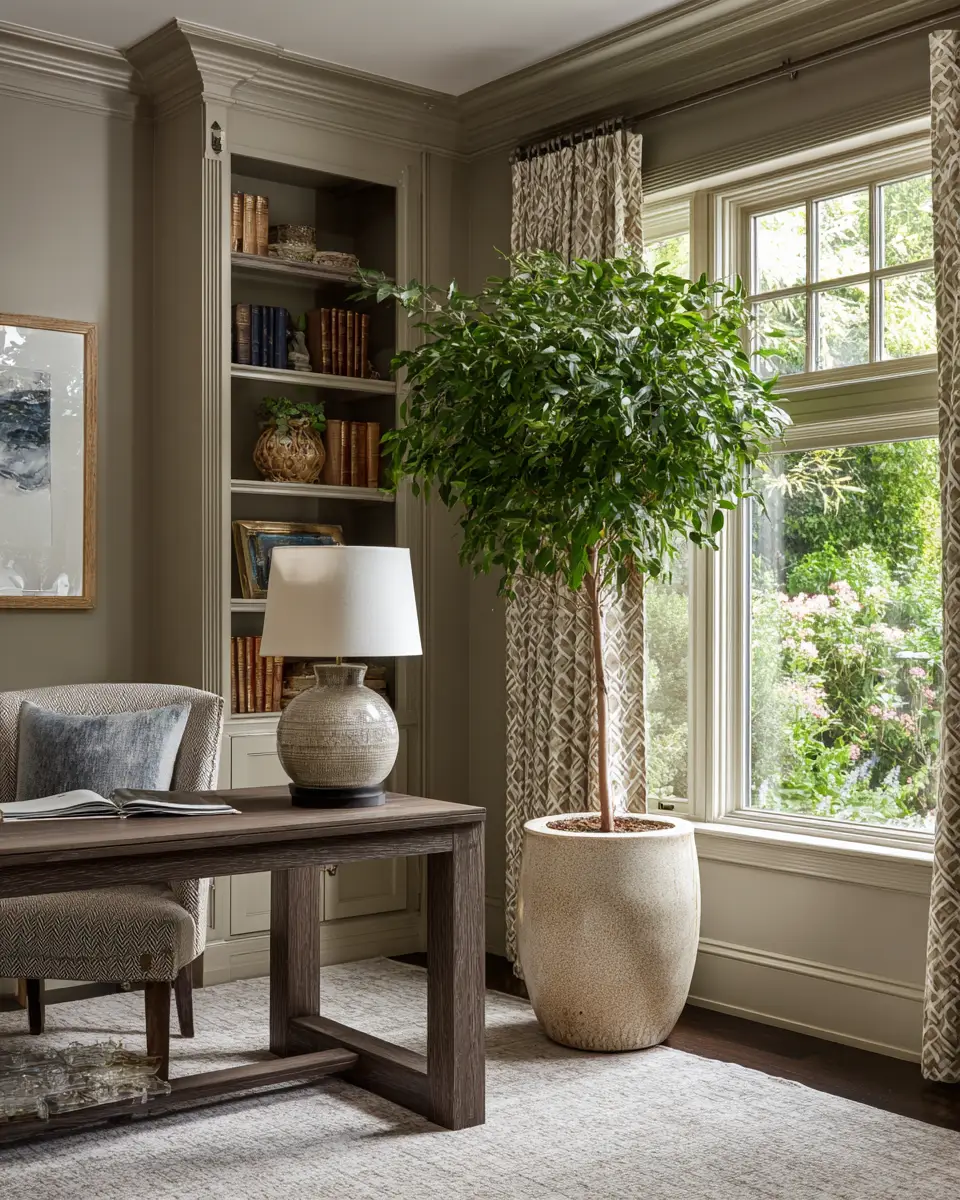 Taupe Traditional Home Office Decor Ideas