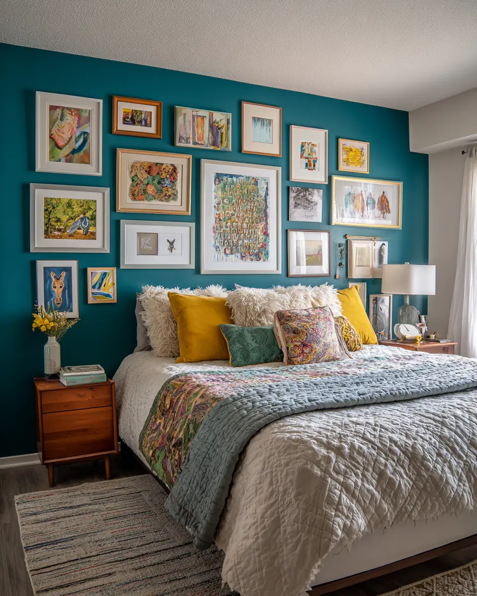 Teal Eclectic Bedroom Decor Ideas