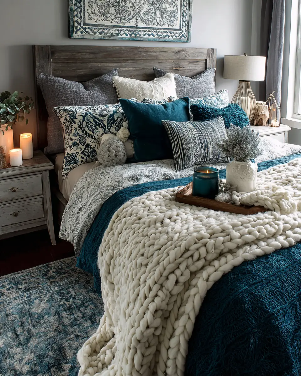 Teal Eclectic Bedroom Decor Ideas