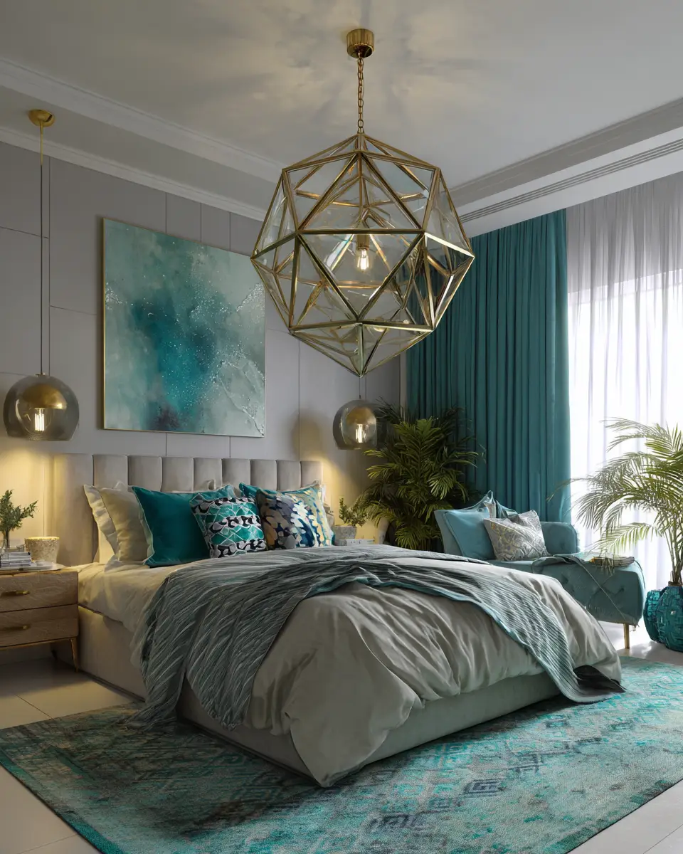 Teal Eclectic Bedroom Decor Ideas