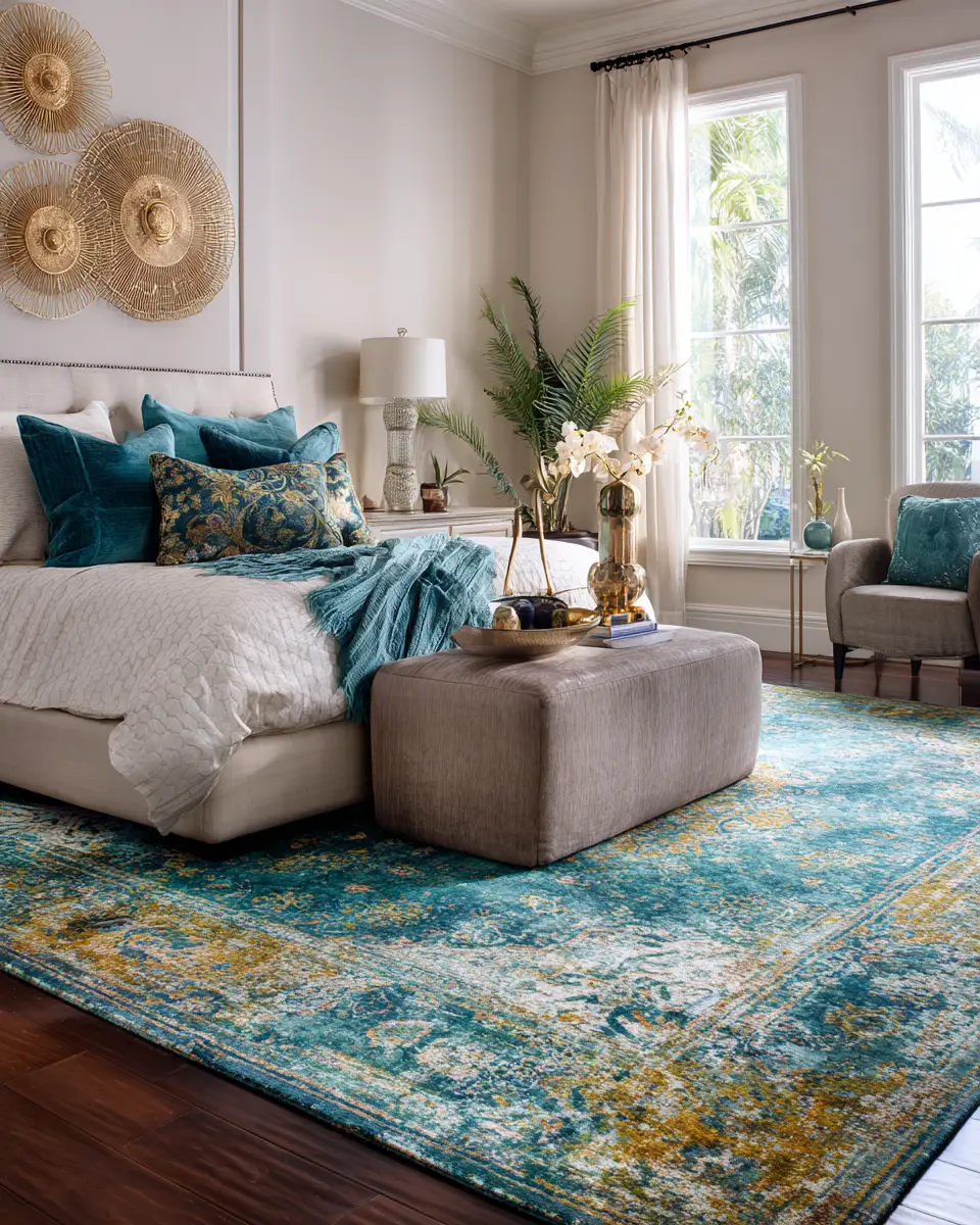 Teal Eclectic Bedroom Decor Ideas