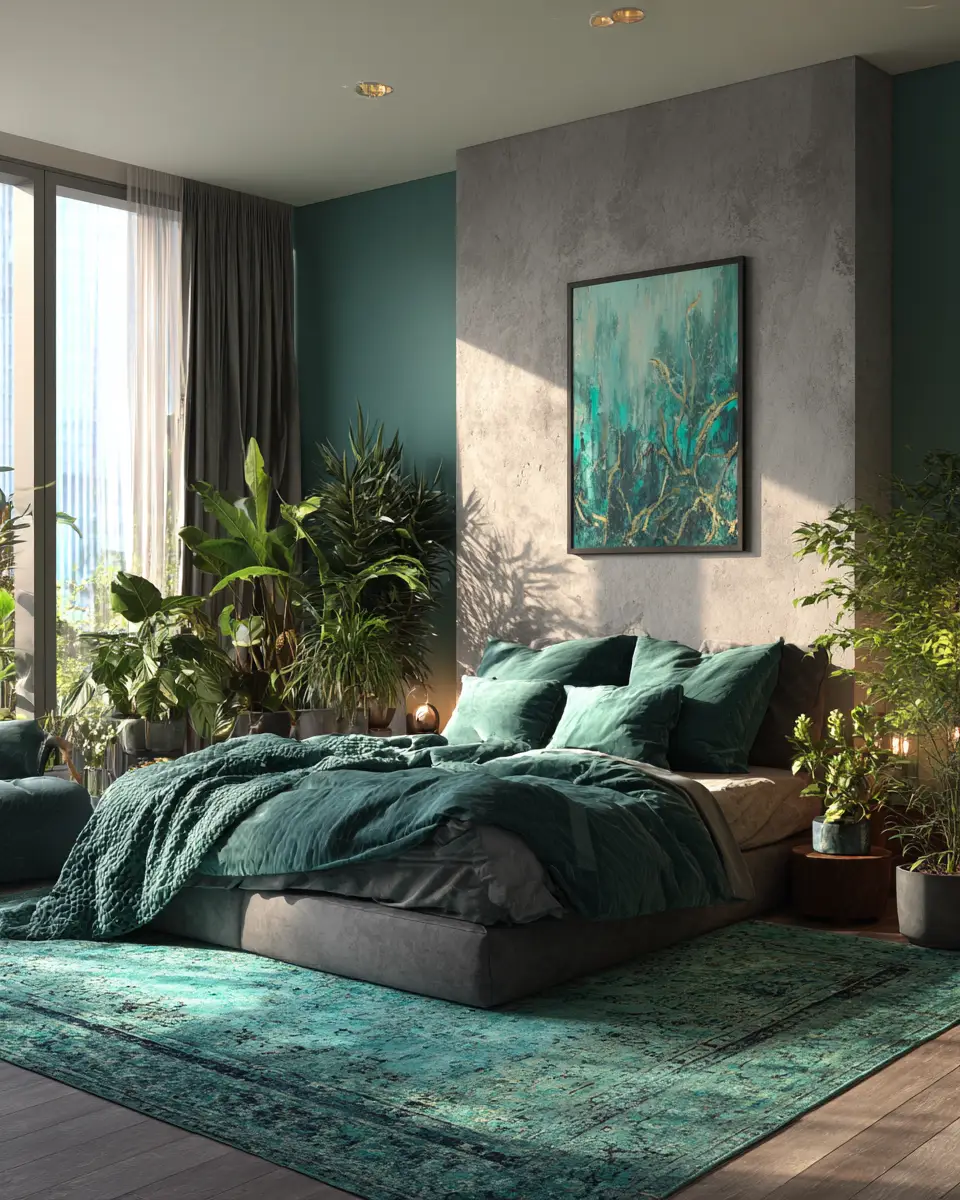 Teal Eclectic Bedroom Decor Ideas