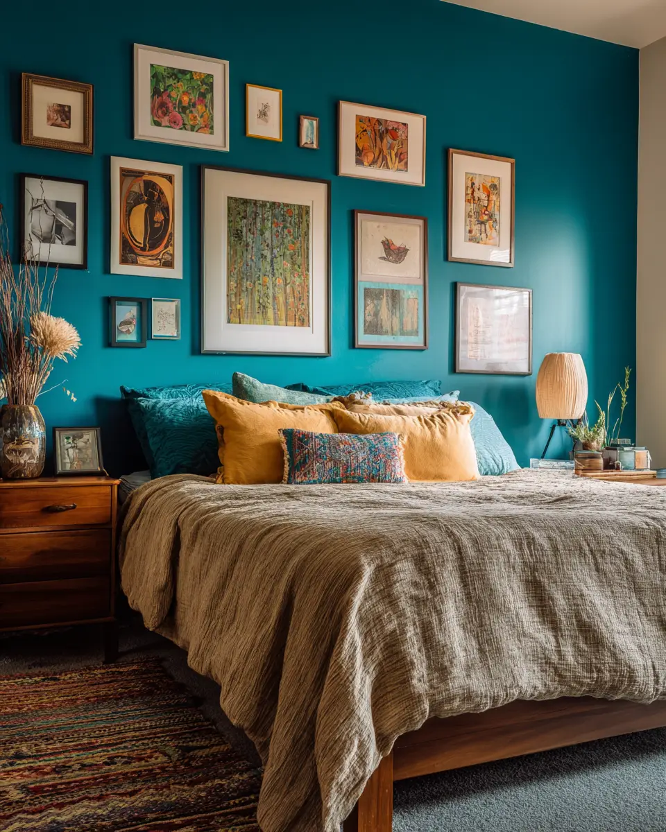 Teal Eclectic Bedroom Decor Ideas