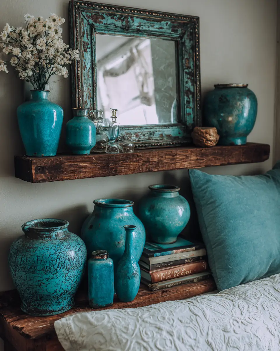 Teal Farmhouse Bedroom Decor Ideas