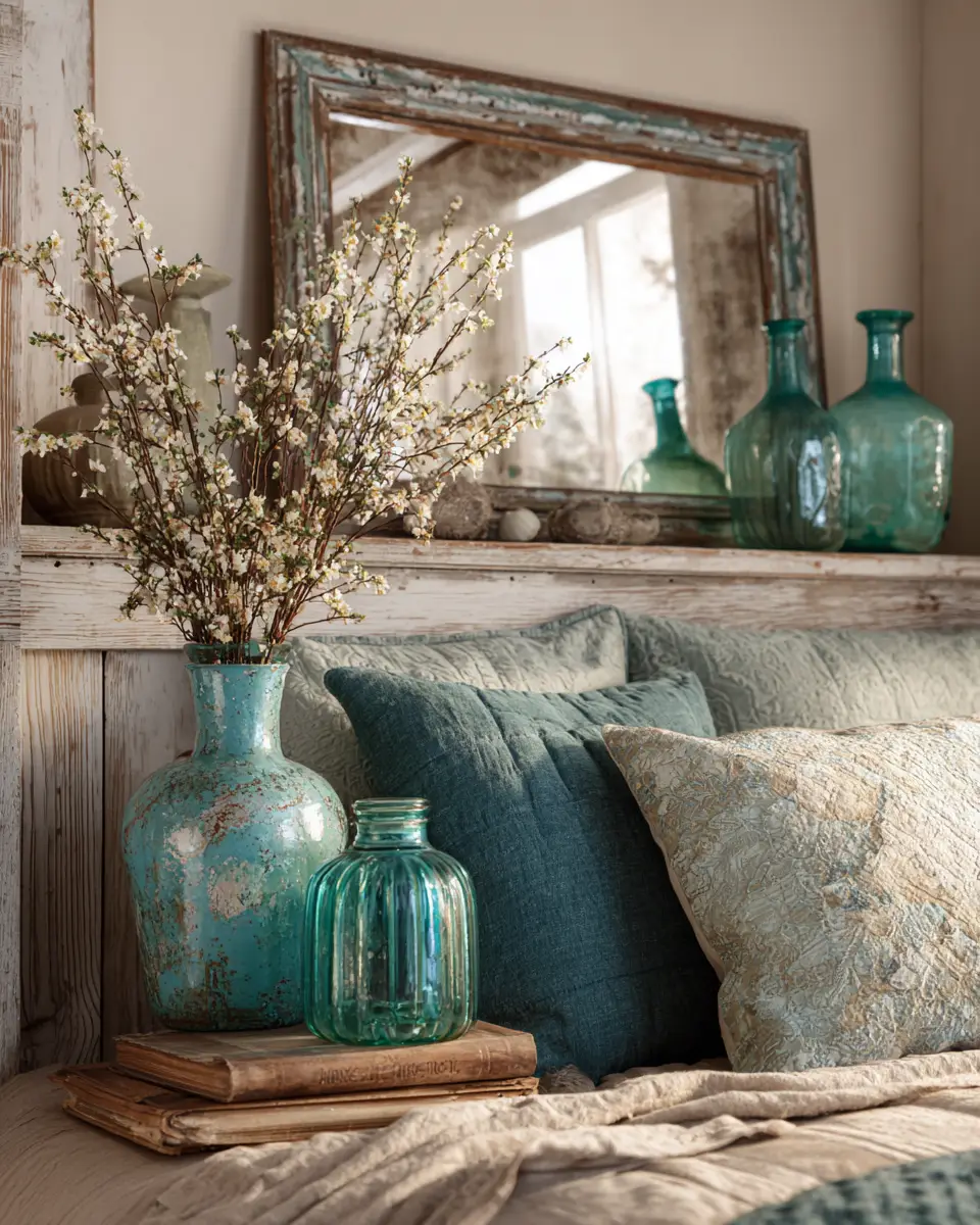 Teal Farmhouse Bedroom Decor Ideas