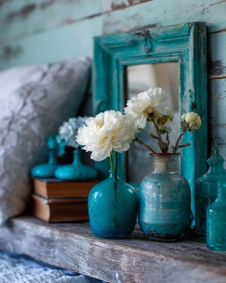 Teal Farmhouse Bedroom Decor Ideas