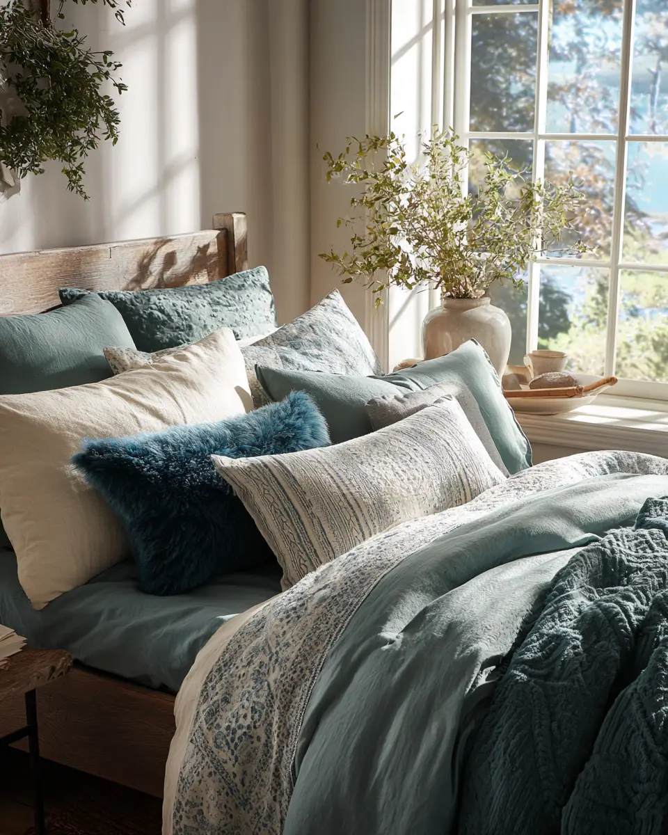 Teal Farmhouse Bedroom Decor Ideas