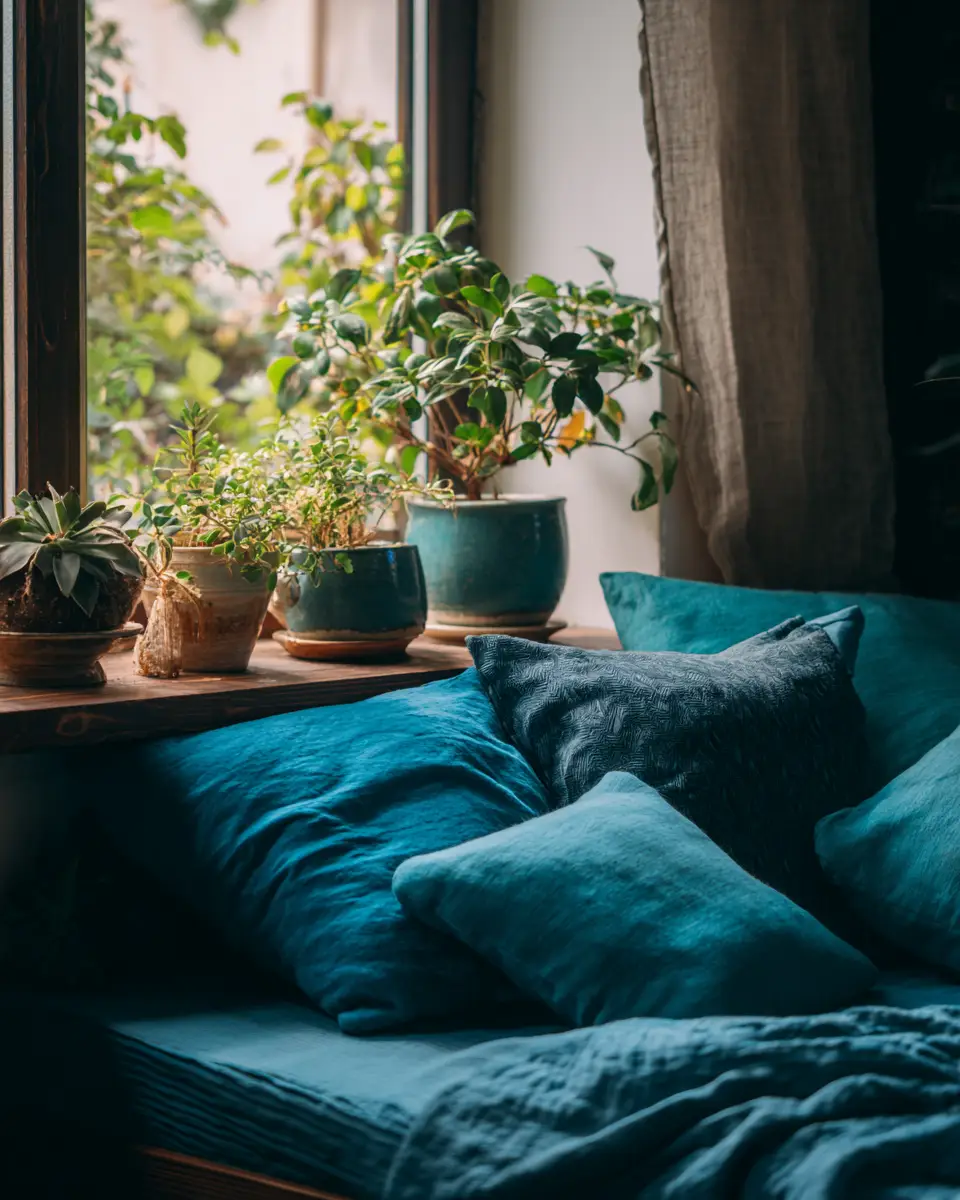 Teal Japandi Bedroom Decor Ideas