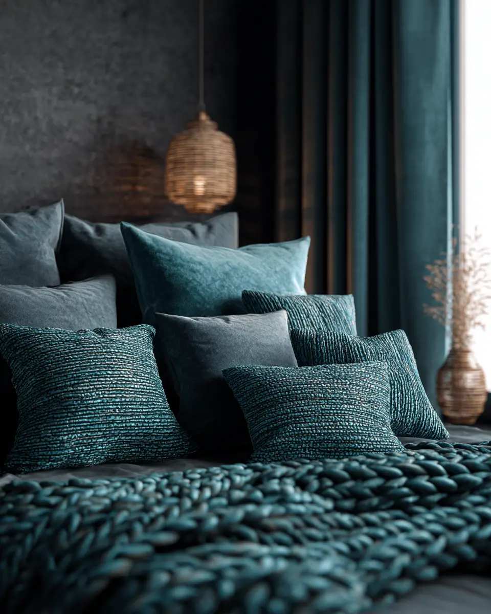 Teal Japandi Bedroom Decor Ideas