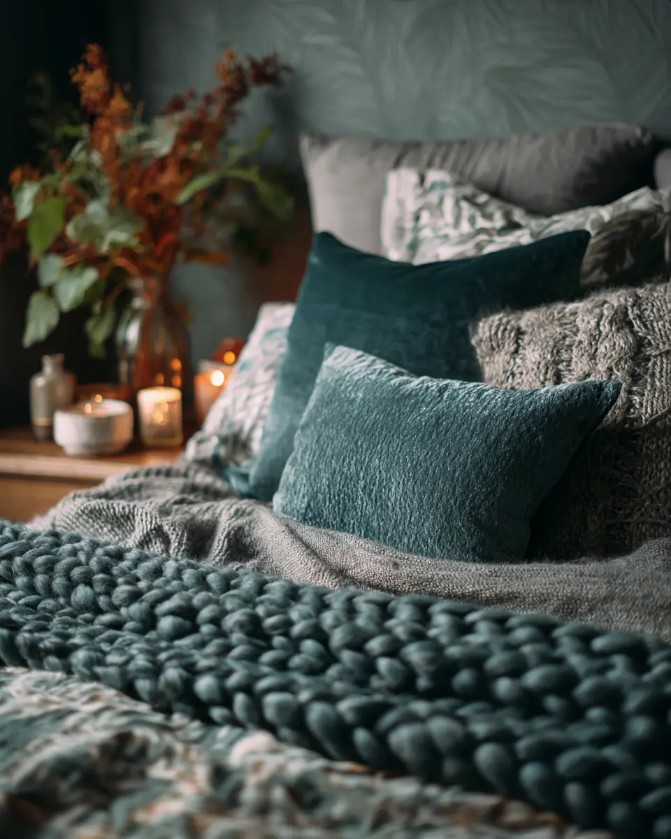 Teal Japandi Bedroom Decor Ideas