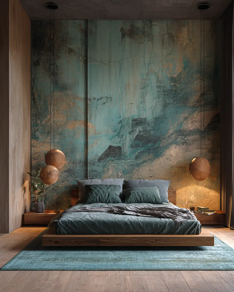 Teal Japandi Bedroom Decor Ideas
