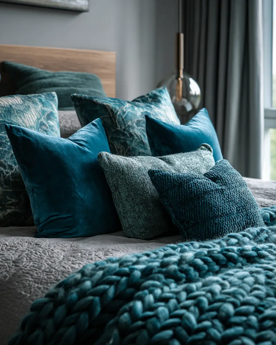 Teal Japandi Bedroom Decor Ideas