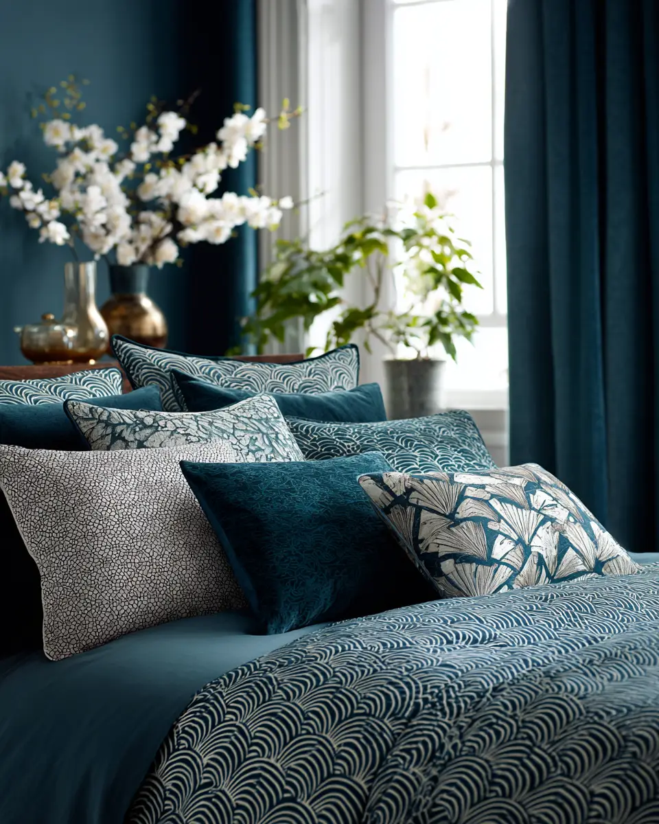 Teal Japandi Bedroom Decor Ideas