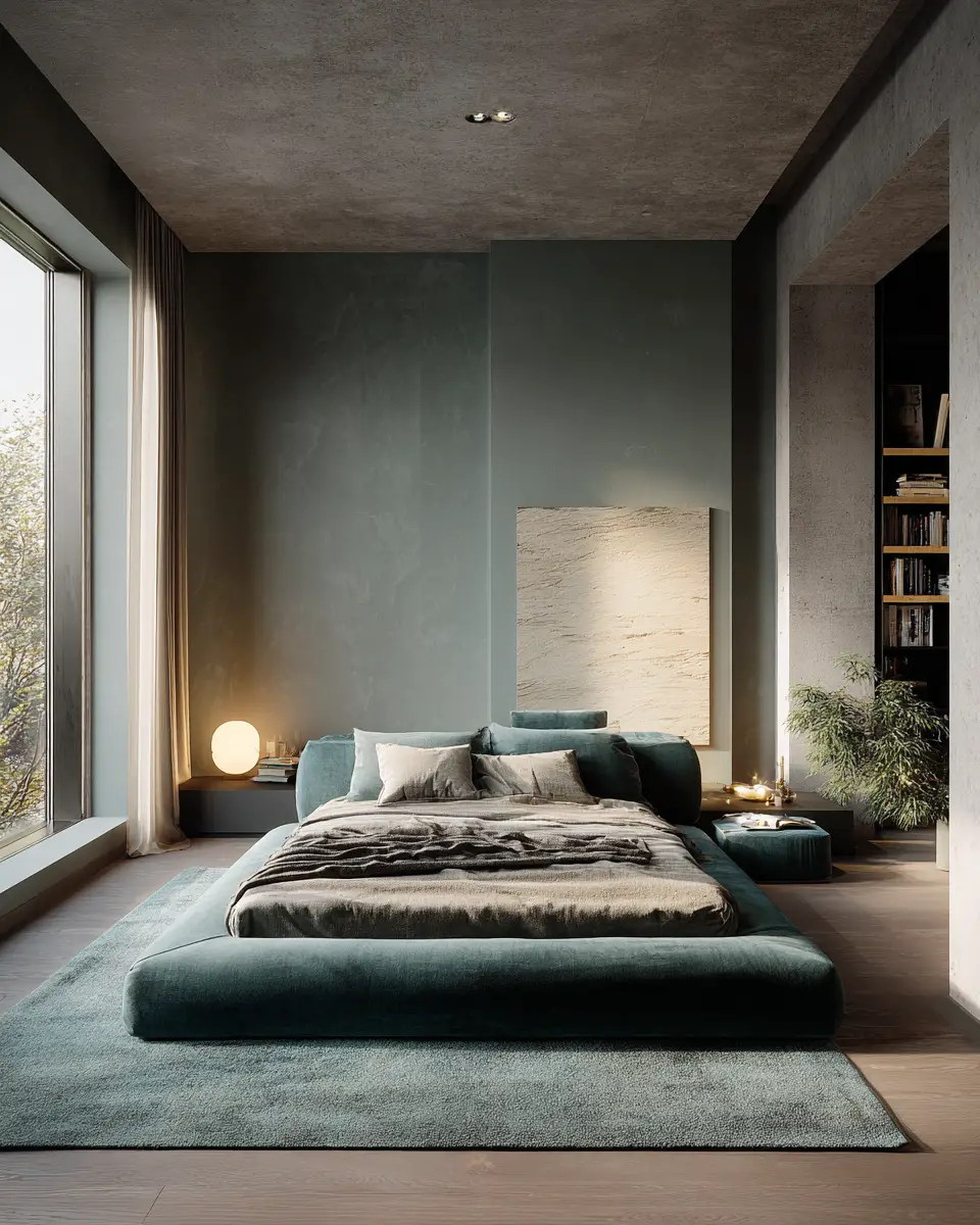 Teal Japandi Bedroom Decor Ideas