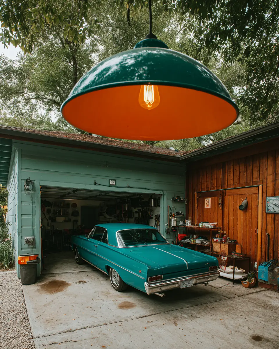 Teal Mid-Century Modern Garage Decor Ideas