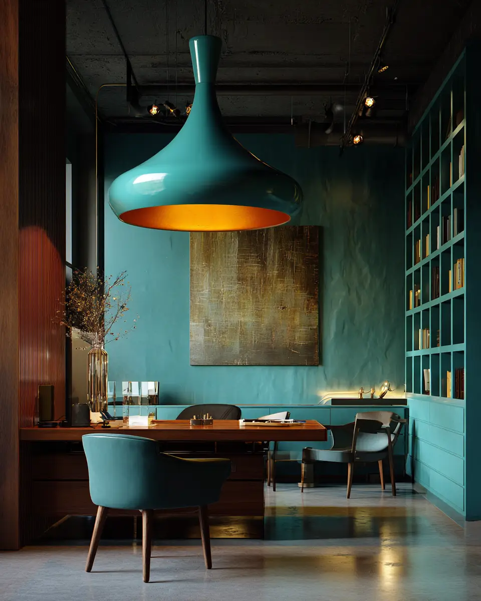 Teal Mid-Century Modern Garage Decor Ideas