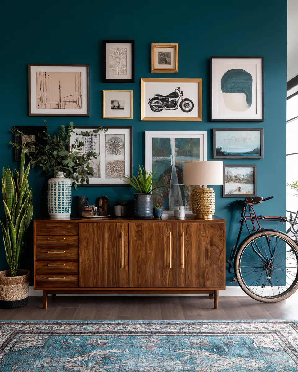 Teal Mid-Century Modern Garage Decor Ideas