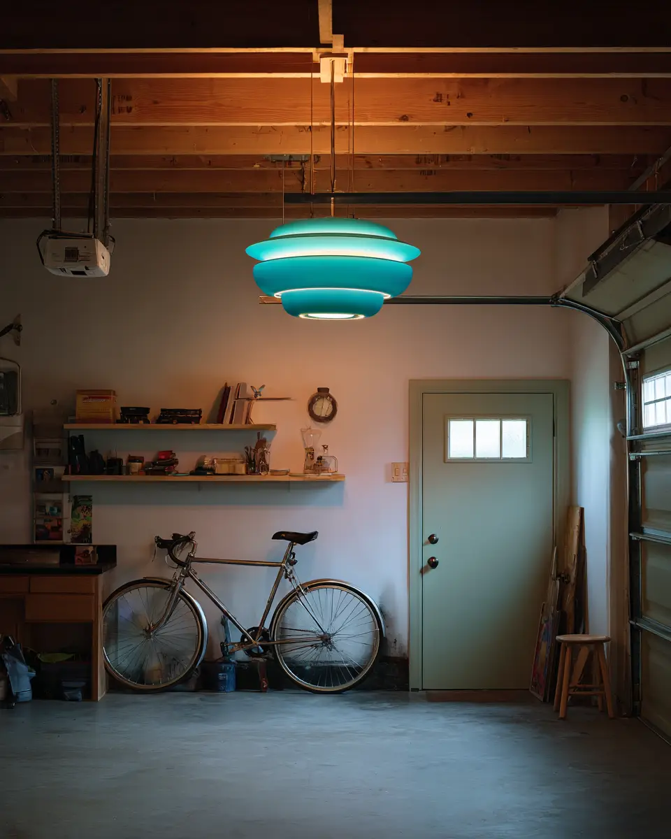 Teal Mid-Century Modern Garage Decor Ideas